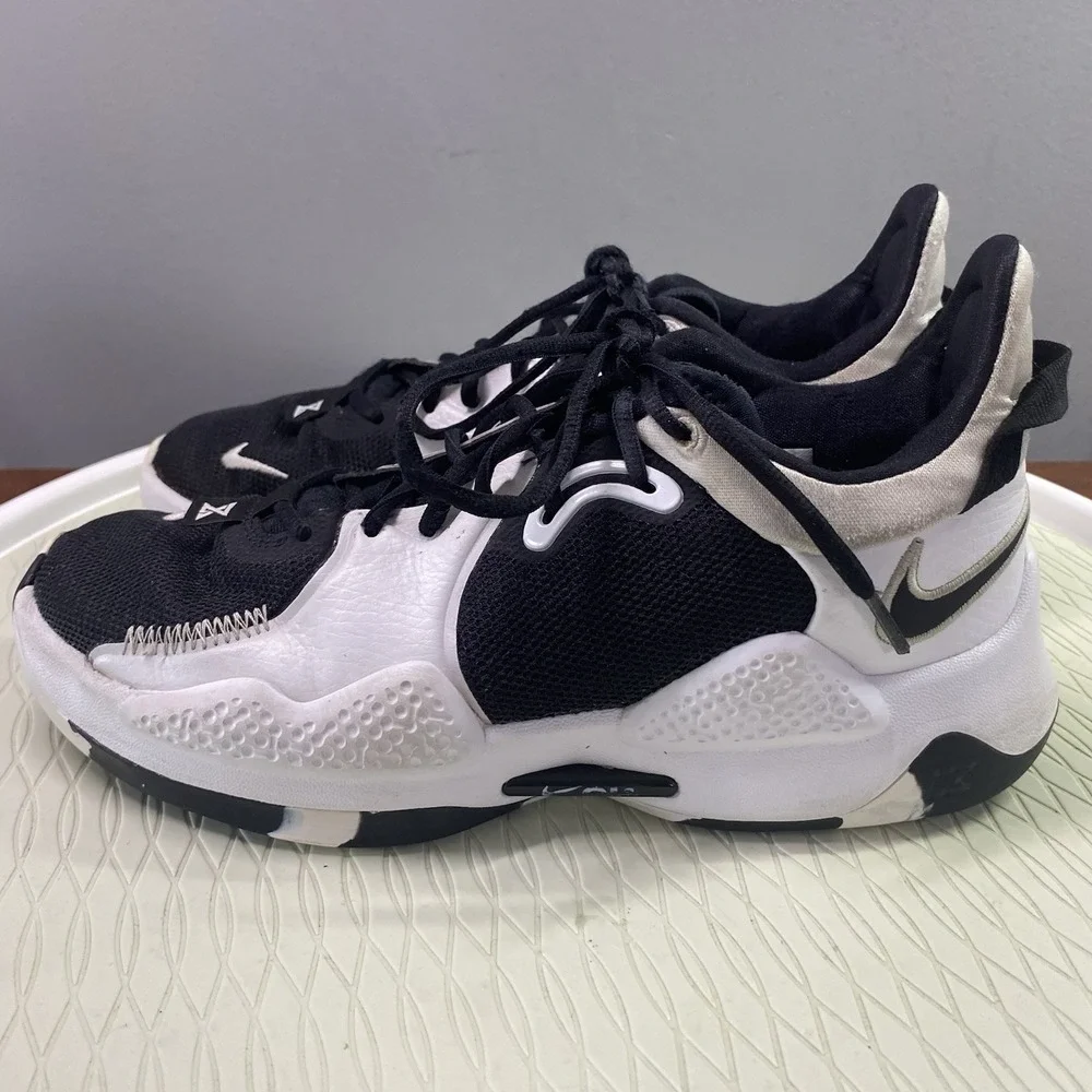 Nike PG 5 TB Men's White&Black Oreo‎ Sneakers Size 8US/7/41